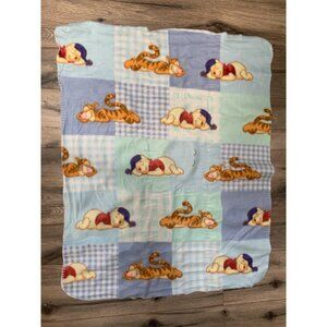Disney Baby Blanket Pooh & Tigger Fleece Blue Green 100% Polyester 38"x28"